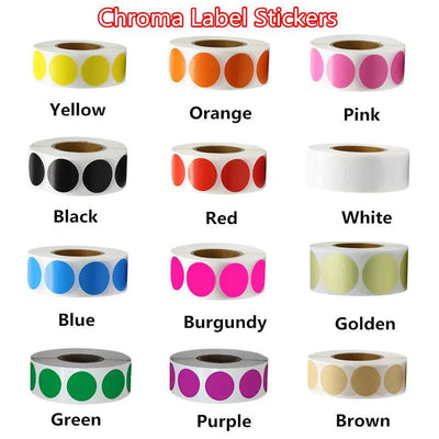 12 Colors 500Pcs/Roll Chroma Label Color Code Dot Labels Stickers Can Writing 1 Inch Teacher Office Supplies Stationery Sticker - Slobuy