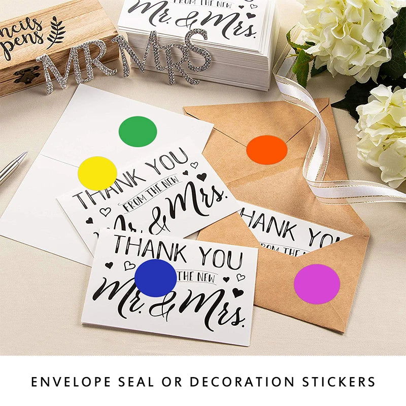 12 Colors 500Pcs/Roll Chroma Label Color Code Dot Labels Stickers Can Writing 1 Inch Teacher Office Supplies Stationery Sticker - Slobuy