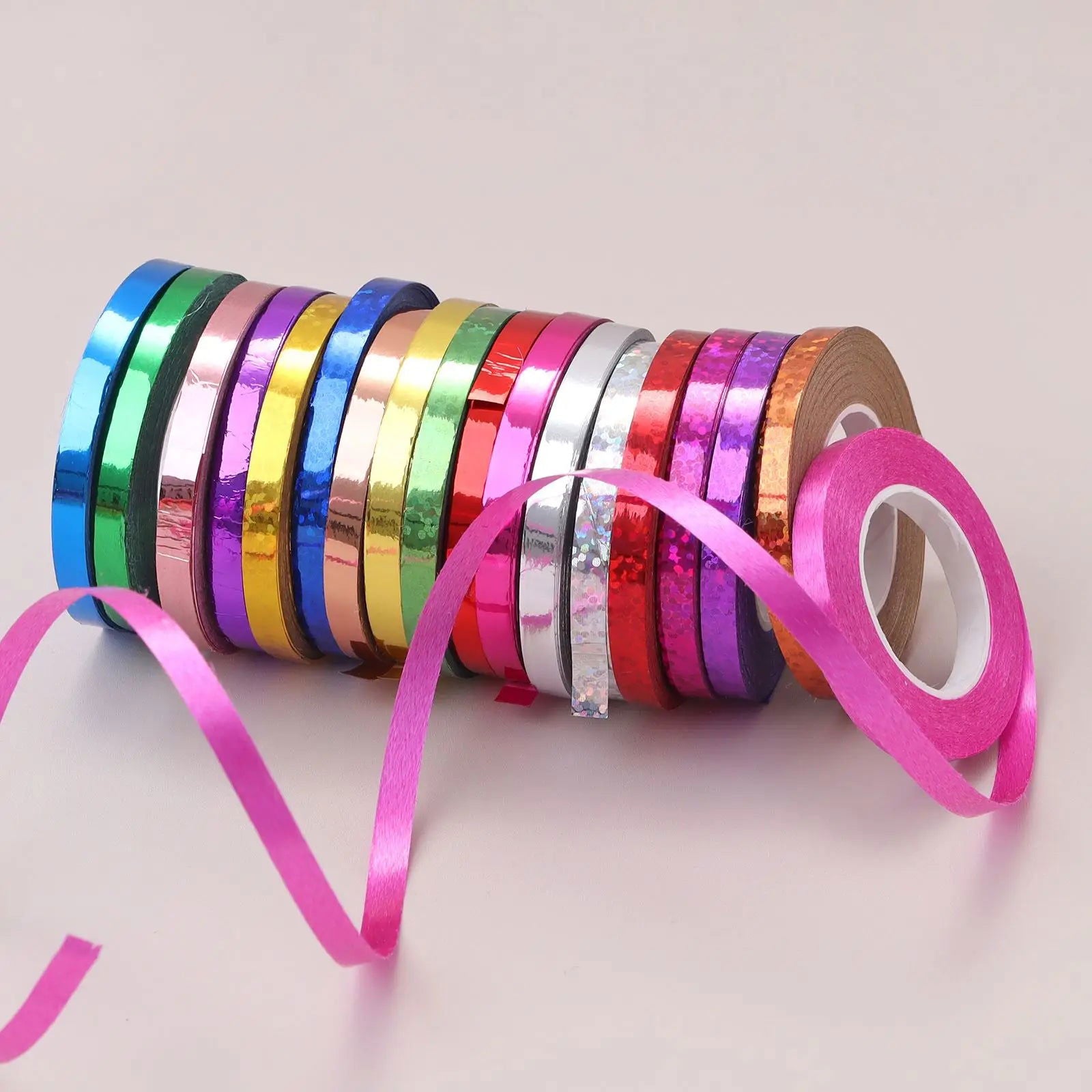 10Meter/Rolls 5mm Balloon Ribbon Party Birthday Wedding Accessorie Laser Balloon Chain Satin Ribbons Crafts DIY Party Decoration - Slobuy