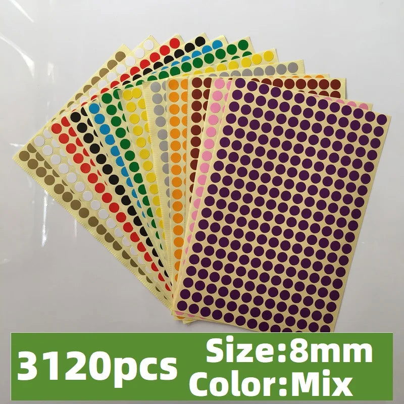 Round Coding Dot Labels Self Adhesive Stickers Office School Supplier Small Circle Dot Price Stickers Mix Color 6mm 10mm 16mm - Slobuy