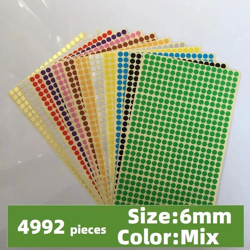 Round Coding Dot Labels Self Adhesive Stickers Office School Supplier Small Circle Dot Price Stickers Mix Color 6mm 10mm 16mm - Slobuy