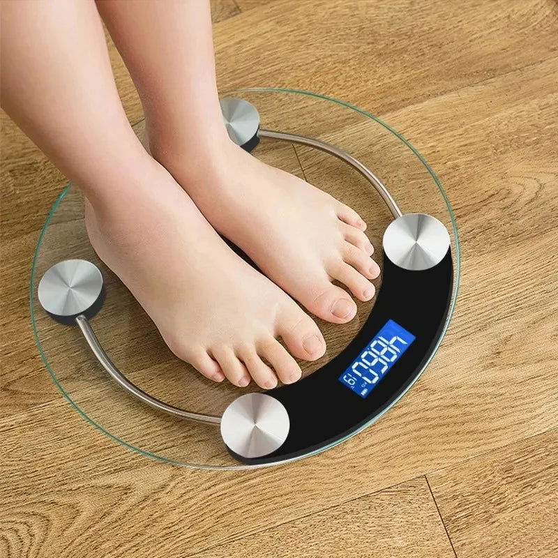 Round Transparent Digital Scale Body Weight Scale Floor Electronic Scales  LCD Scales Body Weighing Scale For Bathroom - Slobuy