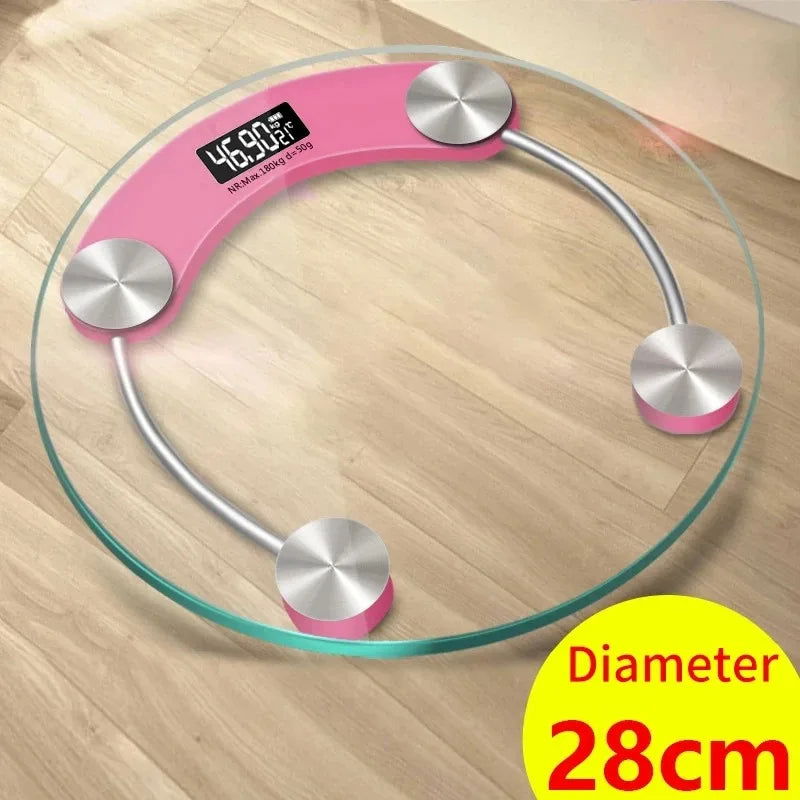 Round Transparent Digital Scale Body Weight Scale Floor Electronic Scales  LCD Scales Body Weighing Scale For Bathroom - Slobuy