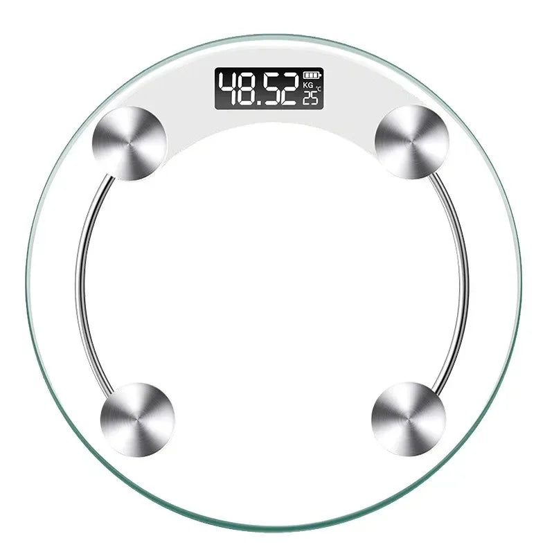 Round Transparent Digital Scale Body Weight Scale Floor Electronic Scales  LCD Scales Body Weighing Scale For Bathroom - Slobuy
