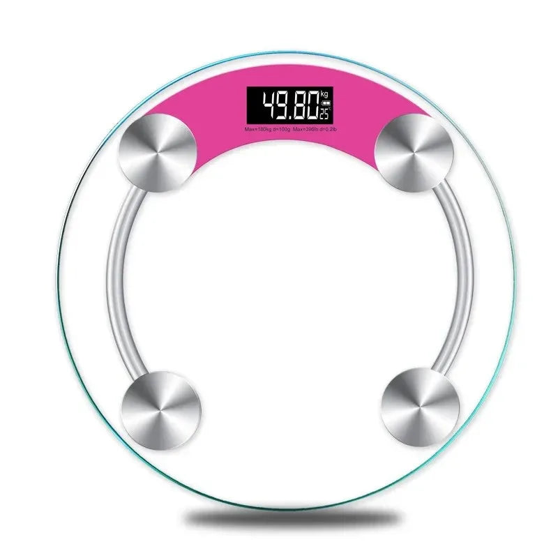 Round Transparent Digital Scale Body Weight Scale Floor Electronic Scales  LCD Scales Body Weighing Scale For Bathroom - Slobuy