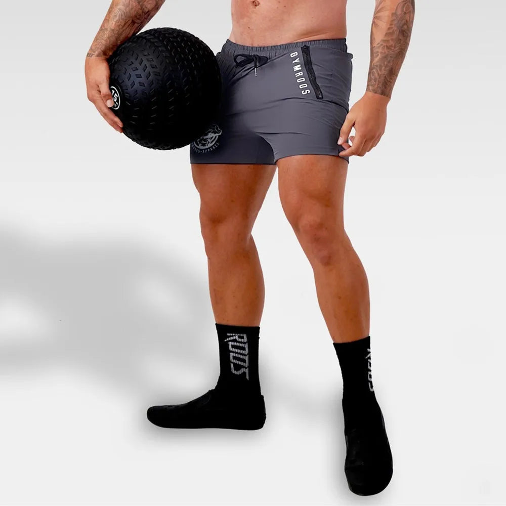 Running Sport Shorts Men Summer Gym Fitness Bodybuilding Quick Dry Bermuda Male Beach Pants Swim Trunks Jogging Training Bottoms - Slobuy