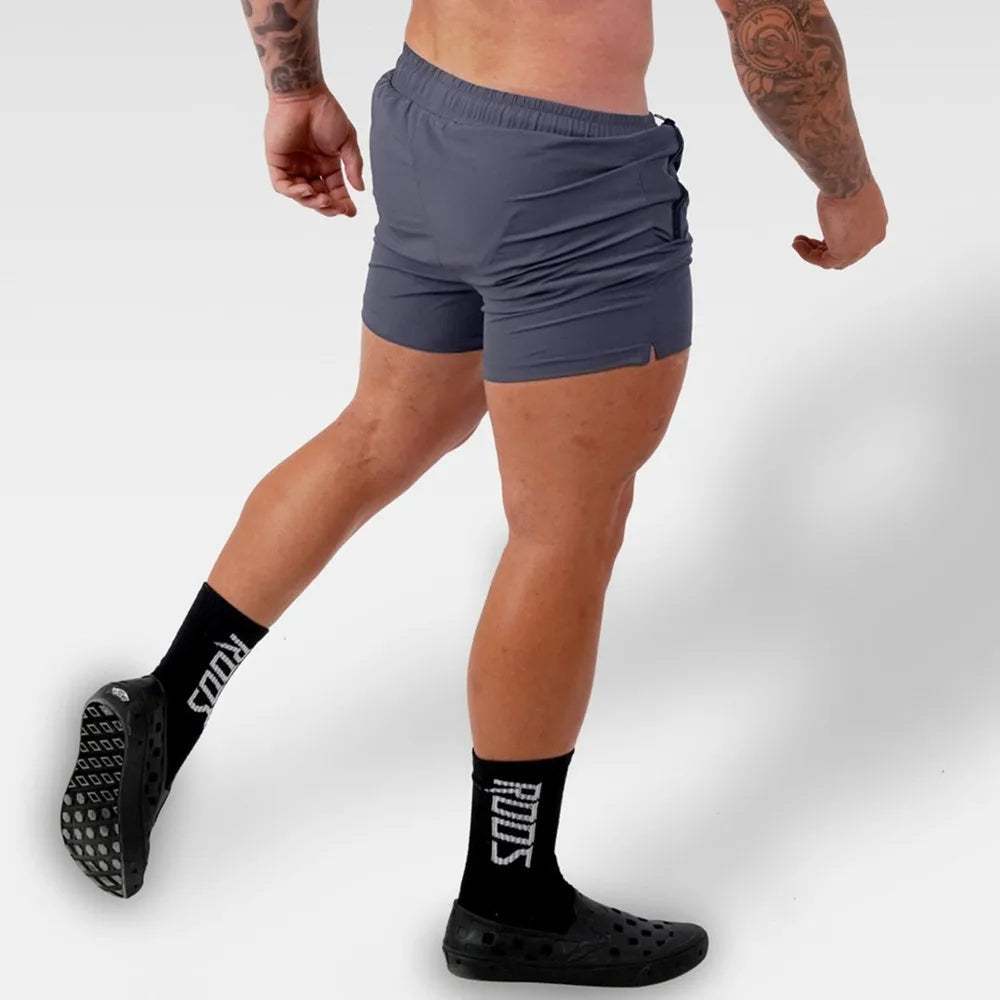 Running Sport Shorts Men Summer Gym Fitness Bodybuilding Quick Dry Bermuda Male Beach Pants Swim Trunks Jogging Training Bottoms - Slobuy