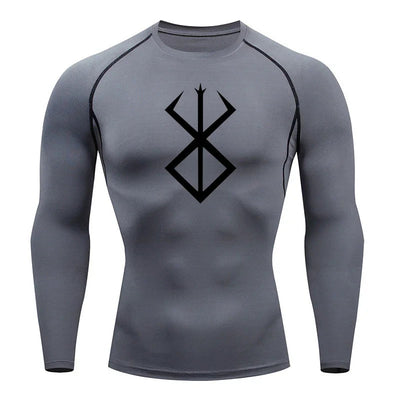 Running T-Shirt Men's Long Sleeve Compression Shirt Sea Fishing Sun Protection Second Skin Quick Dry Sportswear Gym Wear Fitness - Slobuy