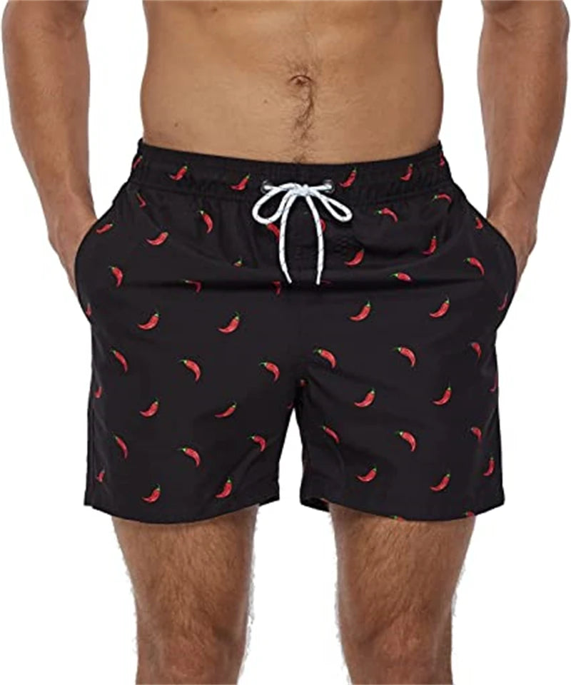 Men Summer Swimwear Beach Shorts For Men Digital Print Male Swimming Trunks Quick Dry Man Surf Board Shorts Beachwear