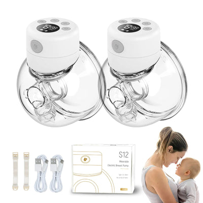 S12 Wearable Electric Breast Pump Silent Invisible Hands Free Breast Pump Comfort Milk Collector Milk Puller BPA-free - Slobuy