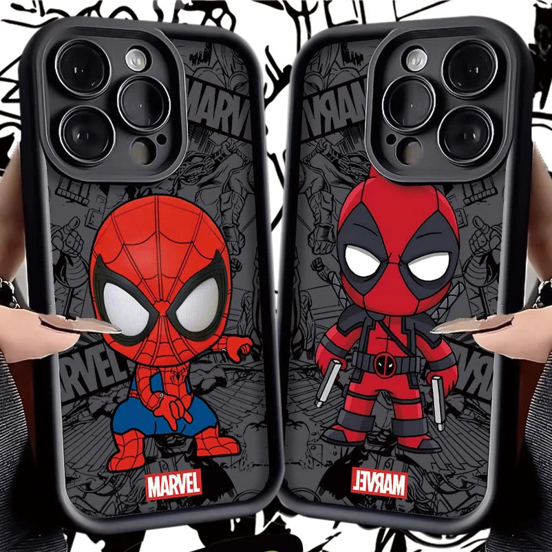 Marvel Spider Man Soft Silicone Phone Case for iPhone 15 Pro Max 14 Max 13 ProMax 12 11 X XS XR 7 8 Plus SE 2020 Back Cover