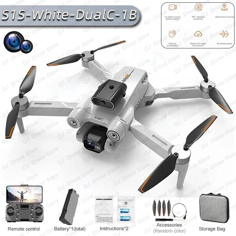 S1S Drone 5G Wifi 4K Professional 8K HD Camera Brushless 360° Obstacle Avoidance Optical Flow RC Foldable Quadcopter Toys Gifts - Slobuy