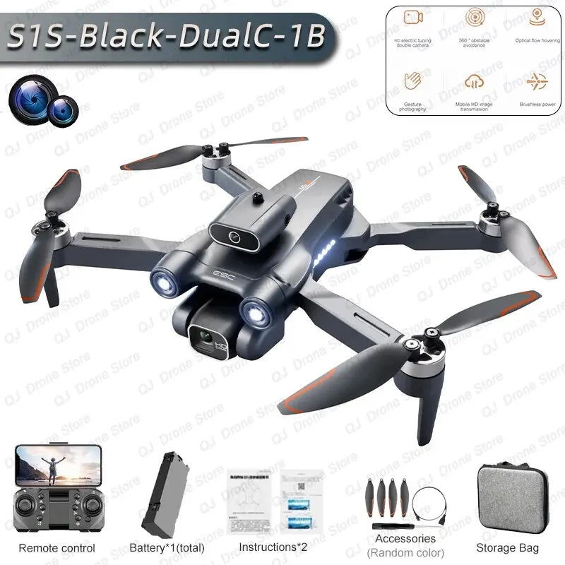 S1S Drone 5G Wifi 4K Professional 8K HD Camera Brushless 360° Obstacle Avoidance Optical Flow RC Foldable Quadcopter Toys Gifts - Slobuy
