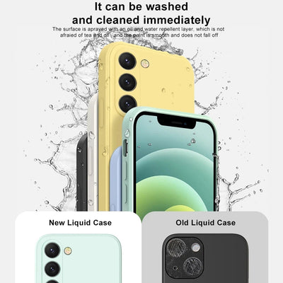 S23 S22 Ultra Plus Case Square Liquid Silicone Phone Case For Samsung Galaxy S23 S22 Ultra Plus S23Plus S23Ultra Soft Back Cover - Slobuy