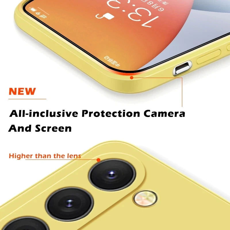 S23 S22 Ultra Plus Case Square Liquid Silicone Phone Case For Samsung Galaxy S23 S22 Ultra Plus S23Plus S23Ultra Soft Back Cover - Slobuy