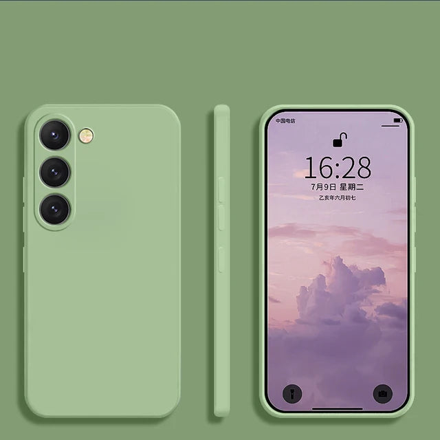 S23 S22 Ultra Plus Case Square Liquid Silicone Phone Case For Samsung Galaxy S23 S22 Ultra Plus S23Plus S23Ultra Soft Back Cover - Slobuy