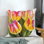 Pink Tulip Floral Throw Pillow Cover Decoration Living Room Sofa Cushion  Home Decor