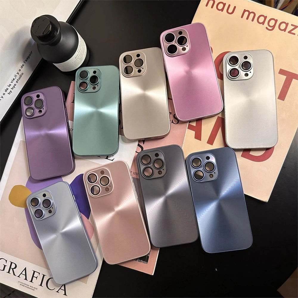 Luxury Bling Laser Aurora Pattern Phone Case for iPhone 15 Pro Max 13 12 11 14Plus Cases Soft Bumper Shockproof Hard Matte Cover