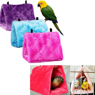 New Pet Birds Parrot Soft Warm Plush Snuggle Hanging Cave Swing Toy Cage Hammock Bird Bed Decor Little Sun Velvet Nest