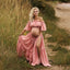 Women's Boho Two-Pieces Set Maternity Dresses For Photo Shoot Comfortable Linen Cotton Vintage Top And Skirt Pregnancy Clothing