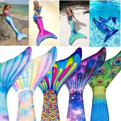 New Kids Adult Swimming Mermaid tail Girl Mom Cosplay Mermaid Costume Children Party Gift Fantasy Swimsuit With Monofin Fin