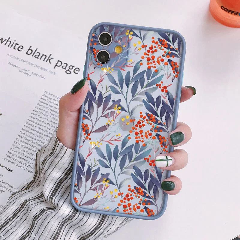 Palm tree Leaves Plant Flower Phone Case for iphone X XR XS 15 11 12 13 14 Pro Max 14 Plus 7 8 Plus Back Shockproof Cover Funda