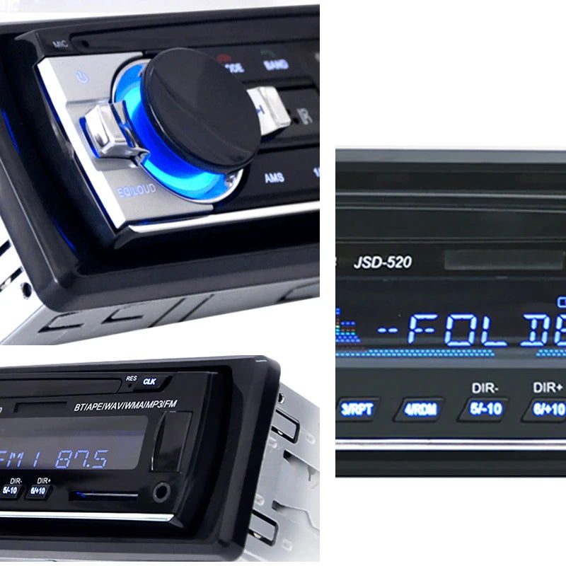 Car Radio 1 din Stereo Player Digital Bluetooth Car MP3 Player 60Wx4 FM Radio Stereo Audio Music USB/SD with In Dash AUX Input - Slobuy