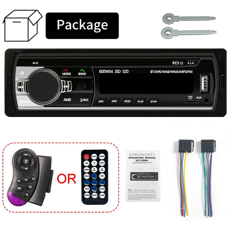 Car Radio 1 din Stereo Player Digital Bluetooth Car MP3 Player 60Wx4 FM Radio Stereo Audio Music USB/SD with In Dash AUX Input - Slobuy