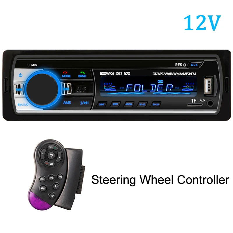 Car Radio 1 din Stereo Player Digital Bluetooth Car MP3 Player 60Wx4 FM Radio Stereo Audio Music USB/SD with In Dash AUX Input - Slobuy