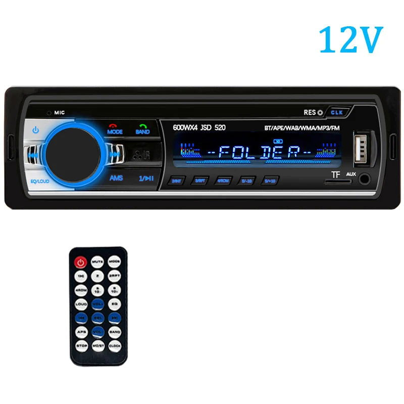 Car Radio 1 din Stereo Player Digital Bluetooth Car MP3 Player 60Wx4 FM Radio Stereo Audio Music USB/SD with In Dash AUX Input - Slobuy