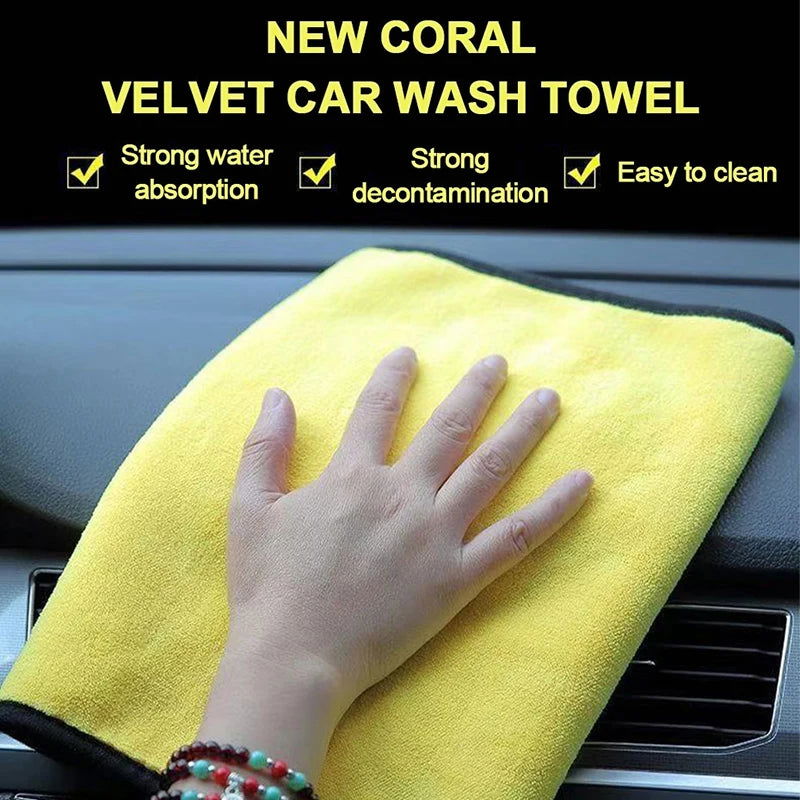 SEAMETAL 160x60cm Car Wash Towel 400GSM Microfiber High Water Absorption Cleaning Towels Thickened Soft Car Washing Drying Cloth - Slobuy