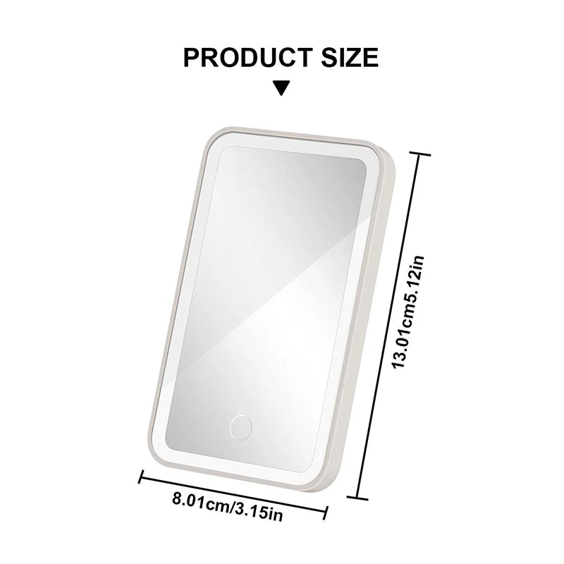 SEAMETAL Car Interior Mirrors Sun Visor Plate LED Makeup Mirror for Girls Women Rechargeable Fill Light Universal Vanity Mirror - Slobuy