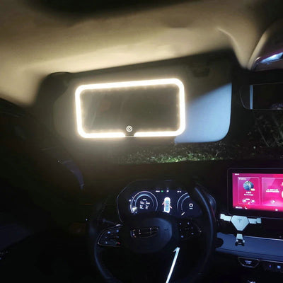 SEAMETAL Car Sun Visor Make Up Mirror Touch Screen Adjustable Brightness 3-Color Switchable Makeup Mirror Charging Vanity Mirror - Slobuy