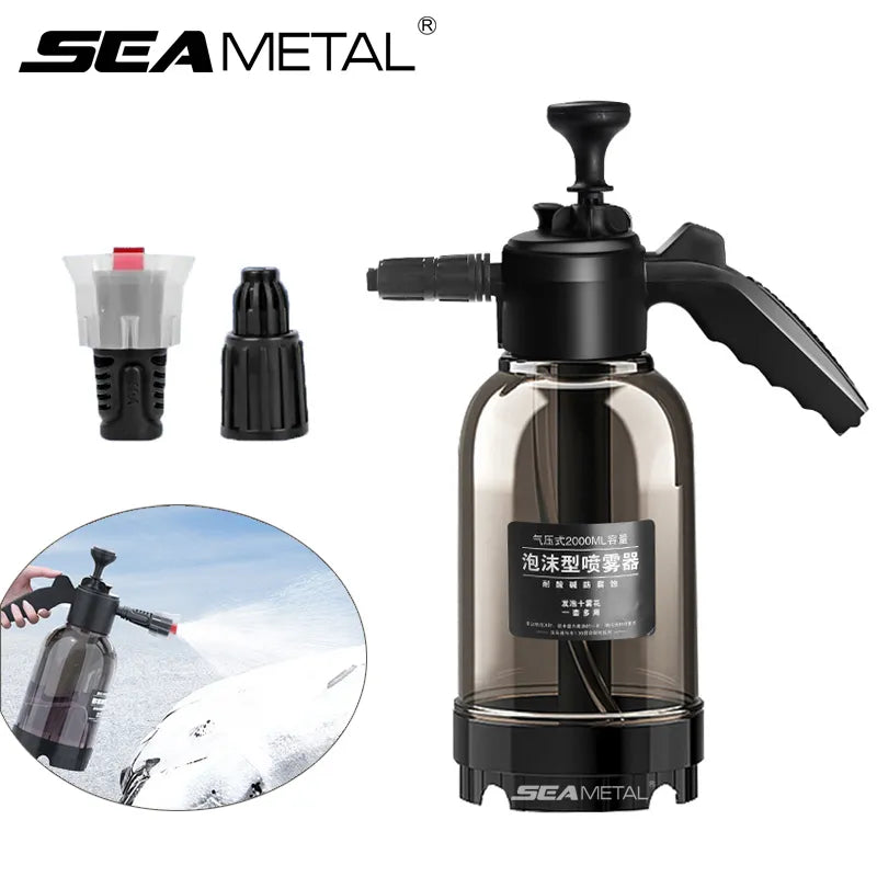 SEAMETAL Car Wash Foam Sprayer 2L Hand Pump Pneumatic Foam Cannon Snow Foam Car Wash Spray Bottle for Car Home Cleaning Tools - Slobuy