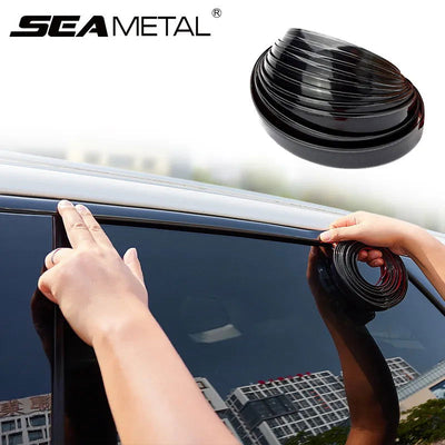 SEAMETAL Car Window Edge Protector Decorative Chrome Strip Non-Fading Waterproof Universal Soft Self-Adhesive Protective Strip - Slobuy