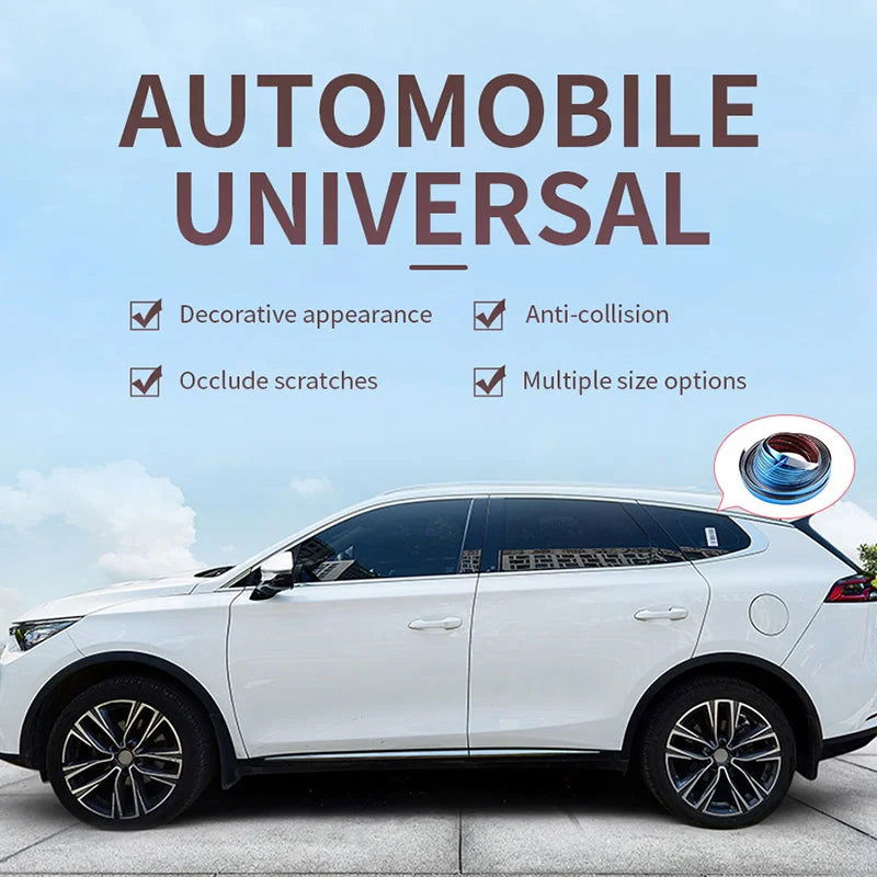 SEAMETAL Car Window Edge Protector Decorative Chrome Strip Non-Fading Waterproof Universal Soft Self-Adhesive Protective Strip - Slobuy