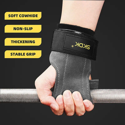 SKDK Gym Grips Palm Guards Cowhide Palm Protector  Weightlifting Gymnastics Workout Gloves Grips Fitness Training Equipment - Slobuy