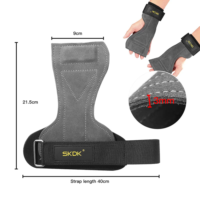 SKDK Gym Grips Palm Guards Cowhide Palm Protector  Weightlifting Gymnastics Workout Gloves Grips Fitness Training Equipment - Slobuy
