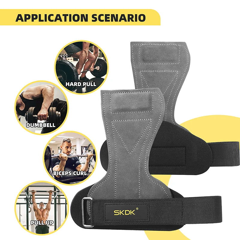 SKDK Gym Grips Palm Guards Cowhide Palm Protector  Weightlifting Gymnastics Workout Gloves Grips Fitness Training Equipment - Slobuy