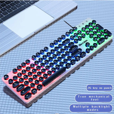 SKYLION H300 Wired 104 Keys Membrane Keyboard Many Kinds of Colorful Lighting Gaming and Office For Windows and IOS System - Slobuy