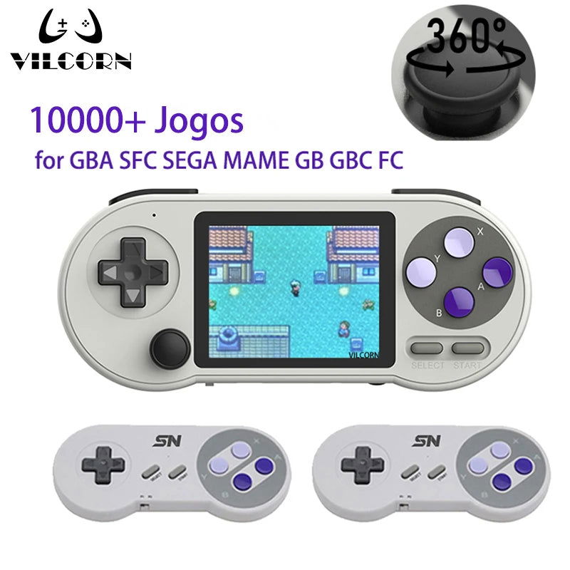 SNPRO 3 Inch IPS Handheld Game Console Mini Portable Retro Gaming Consoles 10000 Games AV Output For GBA Sega Dendy SNES - Slobuy