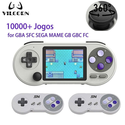 SNPRO 3 Inch IPS Handheld Game Console Mini Portable Retro Gaming Consoles 10000 Games AV Output For GBA Sega Dendy SNES - Slobuy