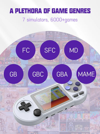 SNPRO 3 Inch IPS Handheld Game Console Mini Portable Retro Gaming Consoles 10000 Games AV Output For GBA Sega Dendy SNES - Slobuy