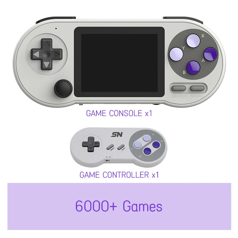 SNPRO 3 Inch IPS Handheld Game Console Mini Portable Retro Gaming Consoles 10000 Games AV Output For GBA Sega Dendy SNES - Slobuy