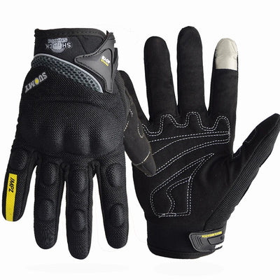 SUOMY Breathable Full Finger Racing Motorcycle Gloves Quality Stylishly Decorated Antiskid Wearable Gloves Large Size XXL Black - Slobuy