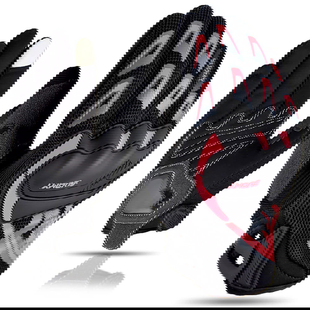 SUOMY Breathable Full Finger Racing Motorcycle Gloves Quality Stylishly Decorated Antiskid Wearable Gloves Large Size XXL Black - Slobuy