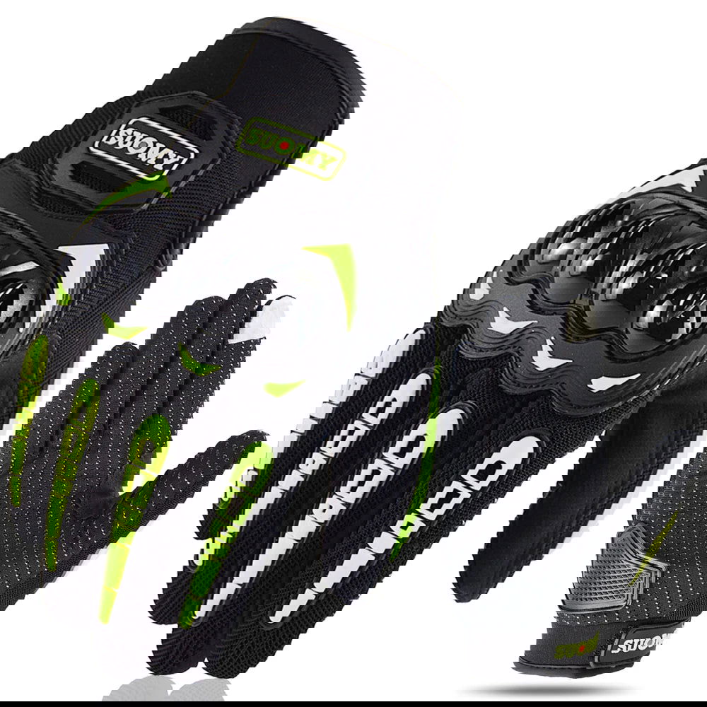 SUOMY Breathable Full Finger Racing Motorcycle Gloves Quality Stylishly Decorated Antiskid Wearable Gloves Large Size XXL Black - Slobuy