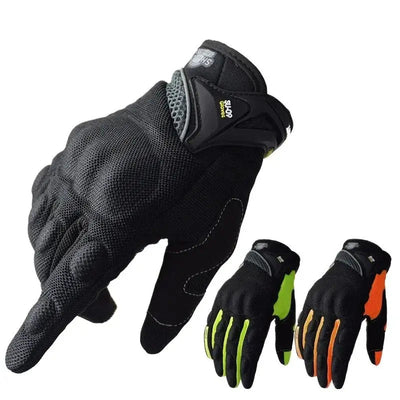 SUOMY Breathable Full Finger Racing Motorcycle Gloves Quality Stylishly Decorated Antiskid Wearable Gloves Size S-XXL Black - Slobuy