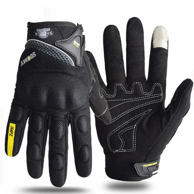 SUOMY Breathable Full Finger Racing Motorcycle Gloves Quality Stylishly Decorated Antiskid Wearable Gloves Size S-XXL Black - Slobuy