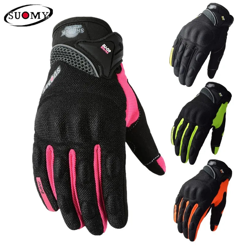SUOMY Summer Motorcycle Gloves Breathable Touch Function Motocross Gloves Full Finger Moto Guantes Racing Gloves S-XXL - Slobuy